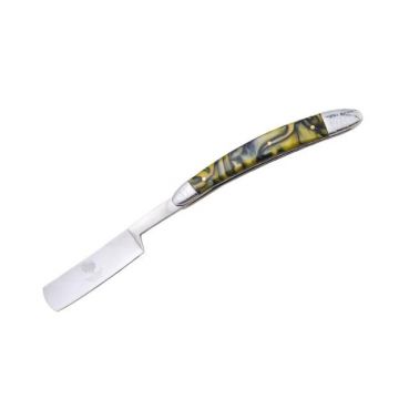 Wild Turkey Straight Razor Yellow Pearl Handle Razor Folding